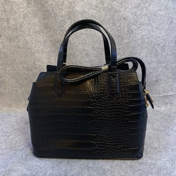 NWT A New Day Black Vegan Leather Handbag, Faux Crocodile Purse Adjustable - Picture 3 of 14